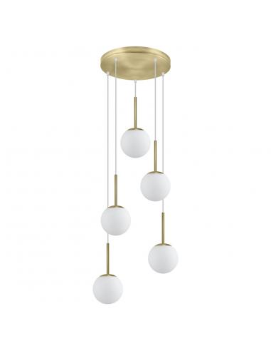 5L.PORTILE BRASS-OPAL PENDANT 5 X 40W E-14
