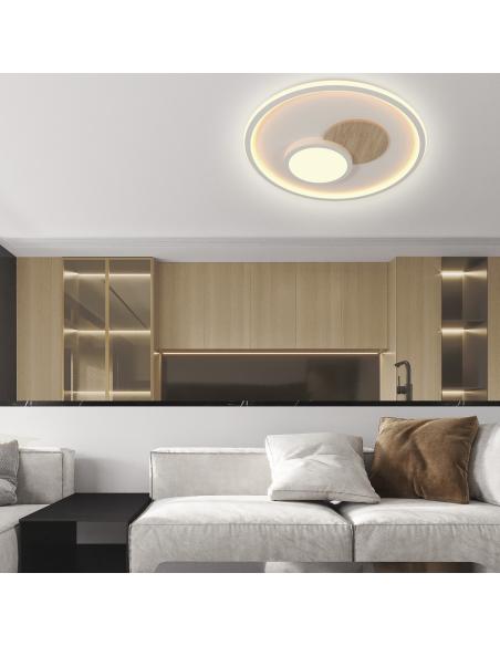 TANA WHITE-WOOD LED CEILING LIGHT 90W 3000/4000/6000K