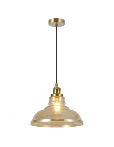 UMBRIA BRASS PENDANT - AMBER 1 X 60W E-27