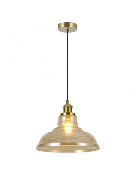UMBRIA BRASS PENDANT - AMBER 1 X 60W E-27