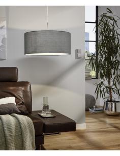 EGLO 31577 - PASTERI Lámpara colgante de Tela en Acero níquel-mate y Textil 2