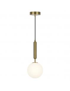 FICUS PENDANT BRASS OPAL BALL 1 X 30W G-9