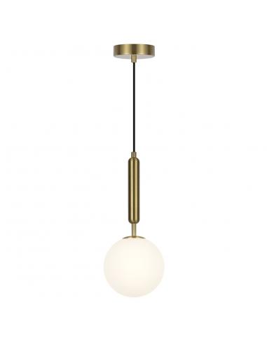 FICUS PENDANT BRASS OPAL BALL 1 X 30W G-9