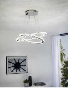 EGLO 31667 - VARRAZO LED pendant lamp in Chrome Steel and Glass 2