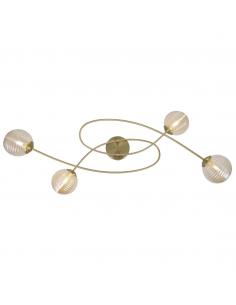 4L ROCHE BRASS CEILING LIGHT - AMBER 4 X 30W G9