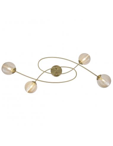 4L ROCHE BRASS CEILING LIGHT - AMBER 4 X 30W G9