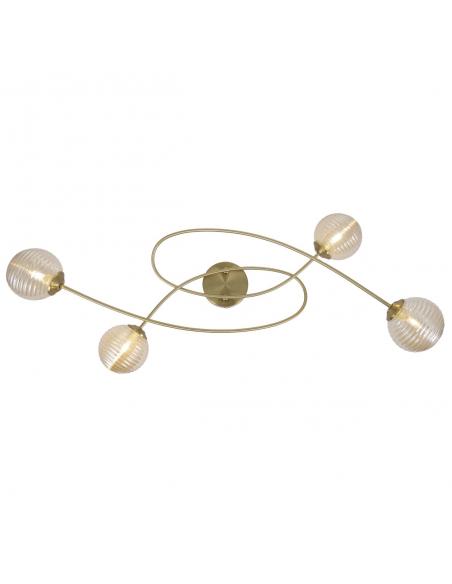 4L ROCHE BRASS CEILING LIGHT - AMBER 4 X 30W G9