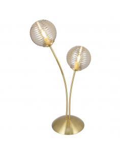 2L ROCHE BRASS-AMBER TABLE LAMP 2 X 30W G9