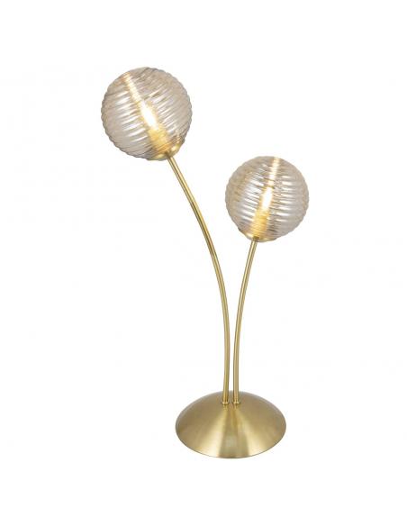 2L ROCHE BRASS-AMBER TABLE LAMP 2 X 30W G9