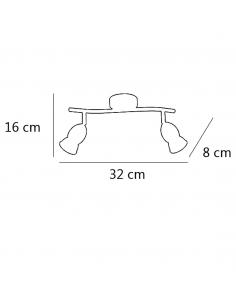 2L BULLET NICKEL SATIN STRIP 2 X 40W GU-10 2