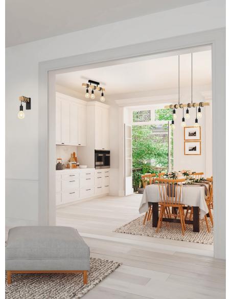 EGLO 32915 - TOWNSHEND Ceiling lamp in Steel, wood