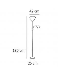 PIE DE SALON KOPEN BLANCO C/L 1 X 60W E-27 + 1 X 40W E14 2