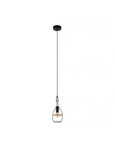EGLO 33016 - ITCHINGTON Wooden pendant lamp in Steel, wood