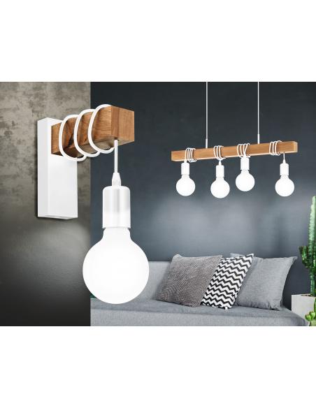 EGLO 33164 - TOWNSHEND Pendant lamp in Steel and Wood