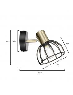 1L BERMEO MATTE BLACK WALL LAMP 1 X 40W E-14 2