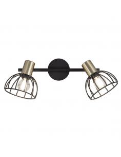 2L BERMEO MATTE BLACK WALL LIGHT 2 X 40W E-14 2
