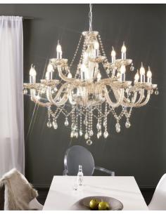 EGLO 39095 - BASILANO Lámpara colgante de Cristal en Acero cromo y Vidrio 2