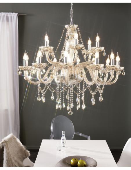 EGLO 39095 - BASILANO Pendant lamp in Steel and Glass