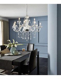 EGLO 39102 - BASILANO 1 Crystal pendant lamp in Chrome Steel and Glass 2