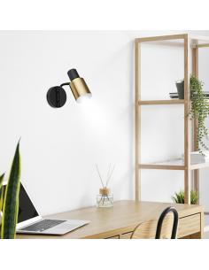 1L MAENA BLACK-BRASS WALL LIGHT 1 X 40W E-14 2