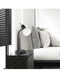 MATTE BLACK OPAL TABLE LIGHT 1 X 40W E-14 2