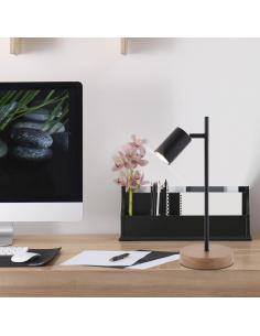 PIREO BLACK-WOOD TABLE LAMP 1 X 50W GU-10 2