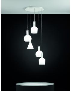EGLO 39143 - PASCOA Crystal Pendant Lamp in White Steel and Opal Glass 2
