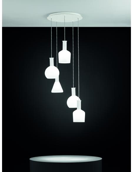 EGLO 39143 - PASCOA Pendant lamp in Steel and Opal Glass