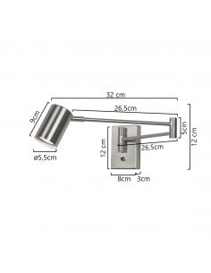 ROMEO METAL NICKEL SAT WALL LIGHT 1 X 50W GU10 2