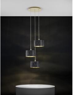 EGLO 39226 - DOLORITA Lámpara de Salón en Acero latón y Textil 2