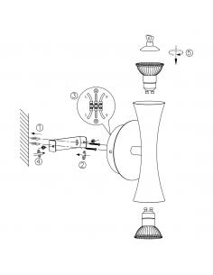 ALDA WHITE WALL LIGHT 2 X 50W GU-10 2