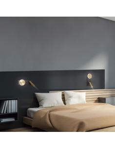ARBAS BLACK-BRASS LED WALL LIGHT 8W 470LM 3000K 2