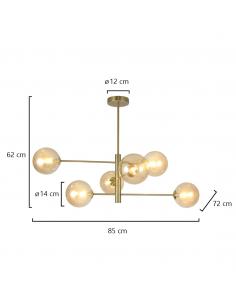 GALAXY AMBER 6L BRASS LAMP 6 X 28W G-9 2