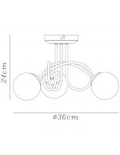 3L MIGOS BRASS CEILING LIGHT 3 X 28 G-9 2