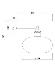 MOSSI SATIN NICKEL WALL LIGHT 1 X 40W E-14 2