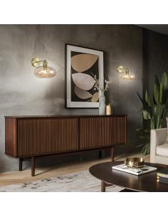 MOSSI BRASS WALL LIGHT - AMBER 1 X 40W E-14 2