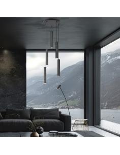 COLGANTE 8L. ANTIA NEGRO 8 X 40W GU-10 2