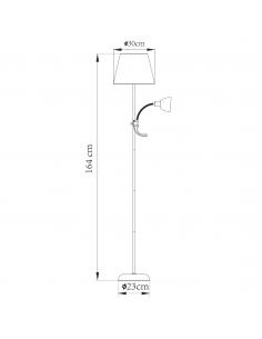PIE SALON SISTO NEGRO 1 X 60W E-27 + 1 X 40W E-14 2