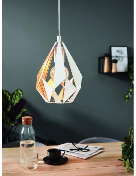 EGLO 43001 - CARLTON 1 Steel Pendant Lamp