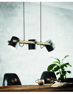 EGLO 43517 - HORNWOOD Hanging Lamp made of Wood in Steel S57 and Wood 2