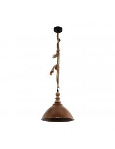 EGLO 33026 - RIDDLECOMBE Hanging Lamp made of Wood in Steel, black wood, brown