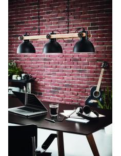 EGLO 43992 - LUBENHAM Hanging Lamp made of Wood in Steel, black wood, brown 2