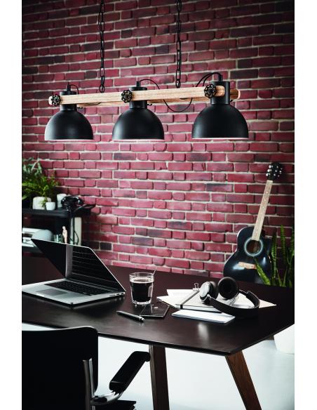 EGLO 43163 - LUBENHAM Hanging lamp in Steel, wood