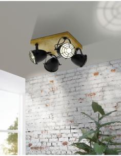 EGLO 49079 - GATEBECK Foco LED en Madera naturaleza y Acero 2