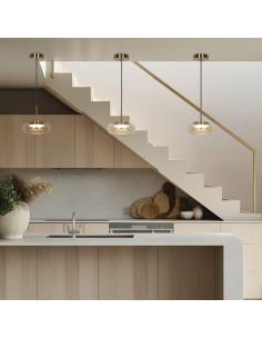 CITÉ GOLD-AMBER LED PENDANT 9W 500LM 3000K 2