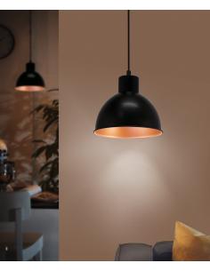 EGLO 49238 - TRURO 1 Copper pendant lamp in black steel, copper 2