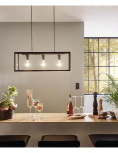 EGLO 49393 - CHARTERHOUSE Crystal Pendant Lamp in Black Steel and Glass 2