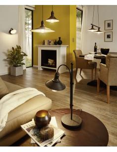 EGLO 49456 - STOCKBURY Living Room Lamp in antique brown steel, beige 2