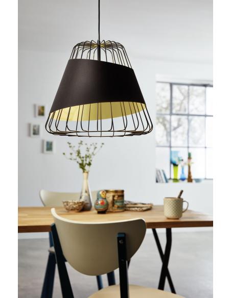 EGLO 49509 - AUSTELL Pendant lamp in Steel and Steel, textile