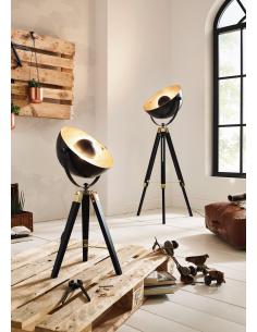 EGLO 49617 - COVALEDA Living Room Lamp in Wood, black steel, brass, gold 2